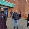 01 Wendy Burke visits the Islamic Cultural Centre , pictured with Imam Syed Al Amin and Misbah Hanan with volunteers