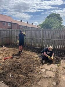 volunteers in garden