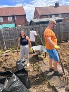 volunteers in garden