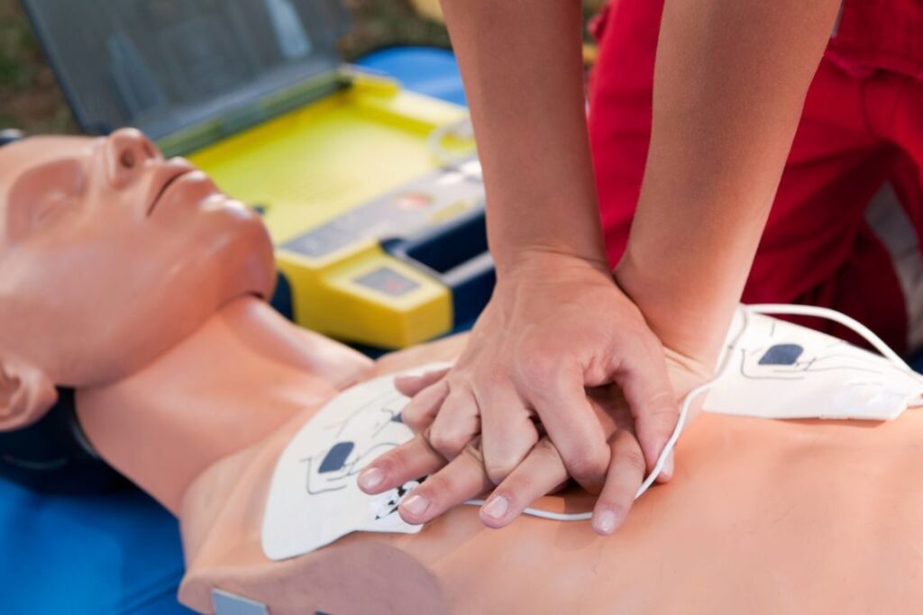 Defibrillator CPR practice