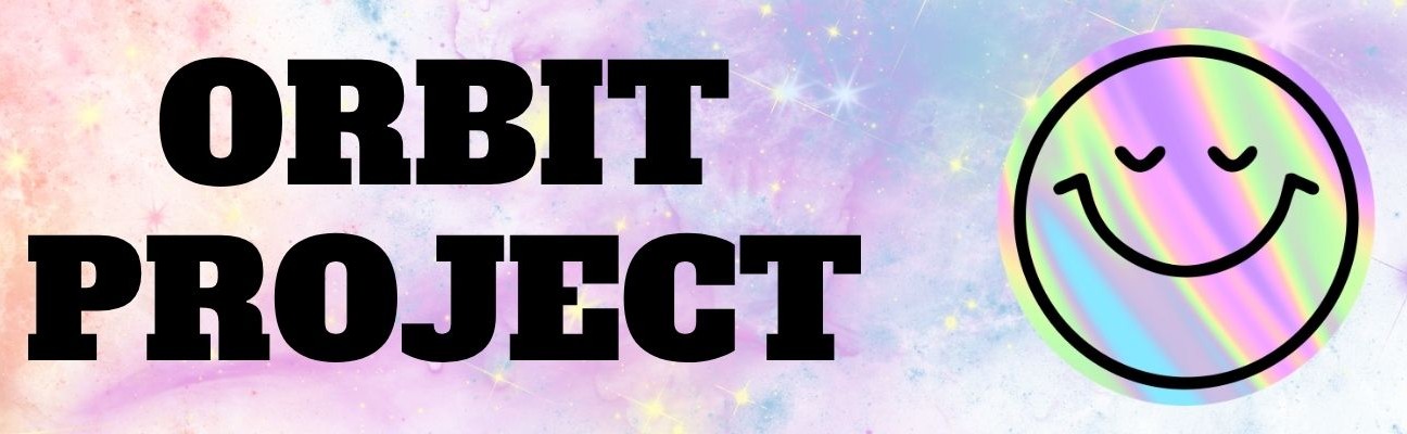 Orbit logo with rainbow smiley face
